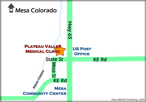 click to enlarge - map of Mesa Colorado