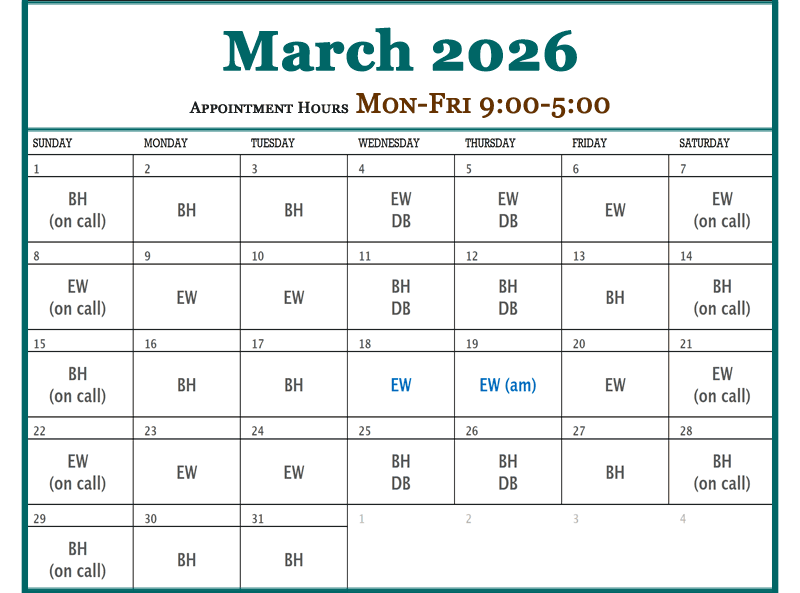 March - Plateau Valley Medical Clinic Doctor's Schedules in Collbran Colorado